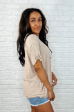 Easy Style Basic Mineral Wash Top in Ash Mocha
