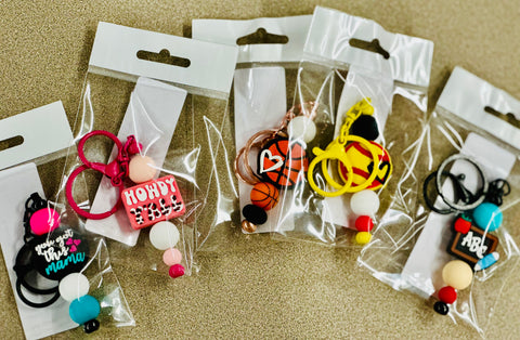 Assorted Beaded Silicone Keychains