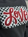 GLITTERED LOVE CHECKERBOX TEE