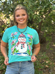 Callie Ann Stelter Snowman Tee and Poncho Sweatshirt