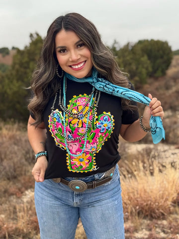 PINK FLORAL CACTUS TEE (CALLIE ANN STELTER )