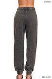 ACID WASH FLEECE SWEATPANTS WITH POCKETS