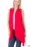 Zenana Sleeveless draped open front cardigan