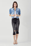 SHIRRING SLEEVE CROP JACKET