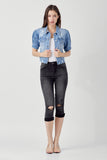 SHIRRING SLEEVE CROP JACKET