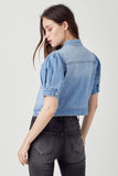 SHIRRING SLEEVE CROP JACKET