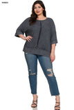 CURVY RIBBED DROP SHOULDER TOP