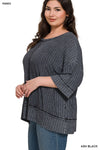 CURVY RIBBED DROP SHOULDER TOP