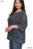 CURVY RIBBED DROP SHOULDER TOP