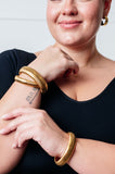Sassy but Classy Ribbed Bangles in Gold Set of 3