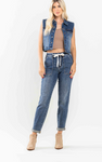 CURVY Judy Blue HW Elastic Drawstring & Cuffed Jogger