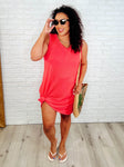 The Power I Hold V-Neck Ribbed Knit Dress in Summer Coral