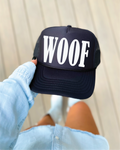 WOOF DTF Printed Black Trucker Hat