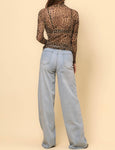 Leopard Soft Mesh Layering Up Top
