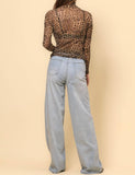 Leopard Soft Mesh Layering Up Top