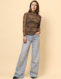 Leopard Soft Mesh Layering Up Top