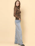 Leopard Soft Mesh Layering Up Top