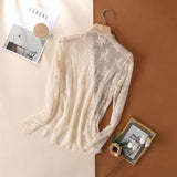 SEMI SHEER MESH LACE TOP