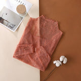 SEMI SHEER MESH LACE TOP