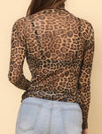 Leopard Soft Mesh Layering Up Top
