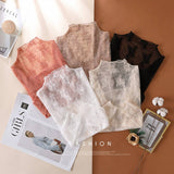 SEMI SHEER MESH LACE TOP