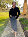 PREORDER: Worth The Risk Black Denim Skirt