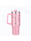 40 oz, Stainless Steel Laser-Cut Leopard Tumbler