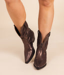 Jersey Metallic Boot in Bronze