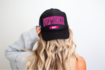 Overthinker 24/7 DTF Printed Black Trucker Hat