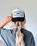 Professional Tailgater DTF PrintedBlack and White Trucker Hat