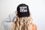 Referee Audit Crew DTF Printed Black Foam Trucker Hat