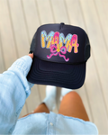 Softball Mama Icecream DTF Printed Black Trucker Hat