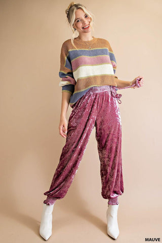 MAUVE CRINKLE JOGGER