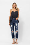 JB MARY CUFFED DESTROYED BOYFRIEND JEANS