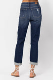 JB MARY CUFFED DESTROYED BOYFRIEND JEANS