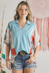 BOATNECK STAR PRINT TOP