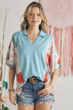 BOATNECK STAR PRINT TOP
