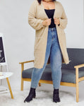 TEXTURED COZY OVERSIZED KNIT CARDIGAN (PLUS)