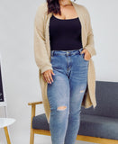 TEXTURED COZY OVERSIZED KNIT CARDIGAN (PLUS)