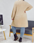 TEXTURED COZY OVERSIZED KNIT CARDIGAN (PLUS)