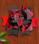 PLAID ANTLERS HAIR BOW