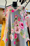 SHORT SLEEVE FLORAL TOP