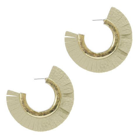 LEATHER HOOP EARRINGS