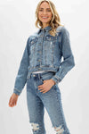 JB RHINESTONE EMBELLISHED DENIM JACKET
