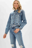 JB RHINESTONE EMBELLISHED DENIM JACKET