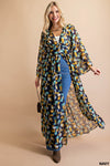 CRINKLE CHIFFON LONG CARDIGAN