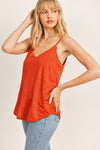 STRETCH SOLID V-NECK TANK TOP