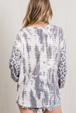 TIE-DYE LEOPARD PRINT BLOCK TOP