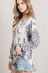 TIE-DYE LEOPARD PRINT BLOCK TOP