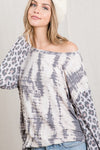 TIE-DYE LEOPARD PRINT BLOCK TOP